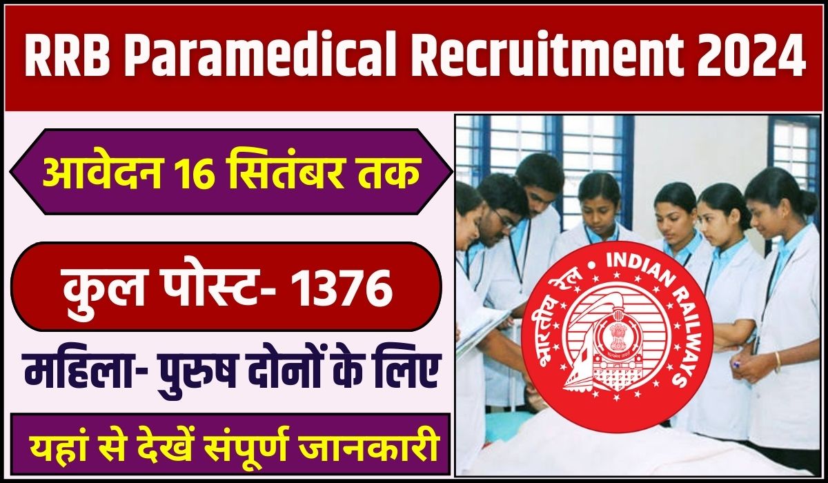 RRB Paramedical Recruitment 2024