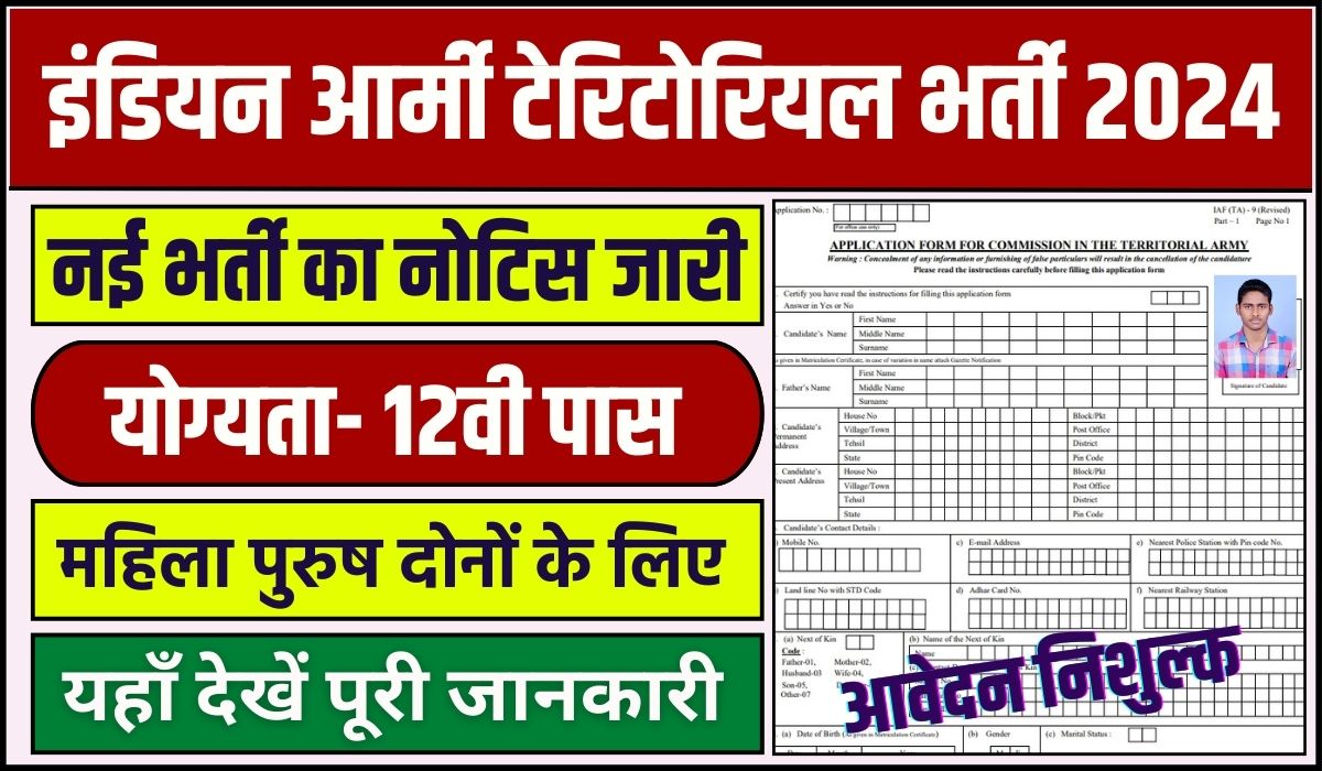 Indian Army Territorial Recruitment 2024